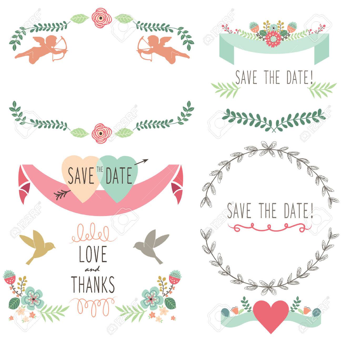 結婚式フローラ ヴィンテージ月桂冠要素 のイラスト素材 ベクタ Image