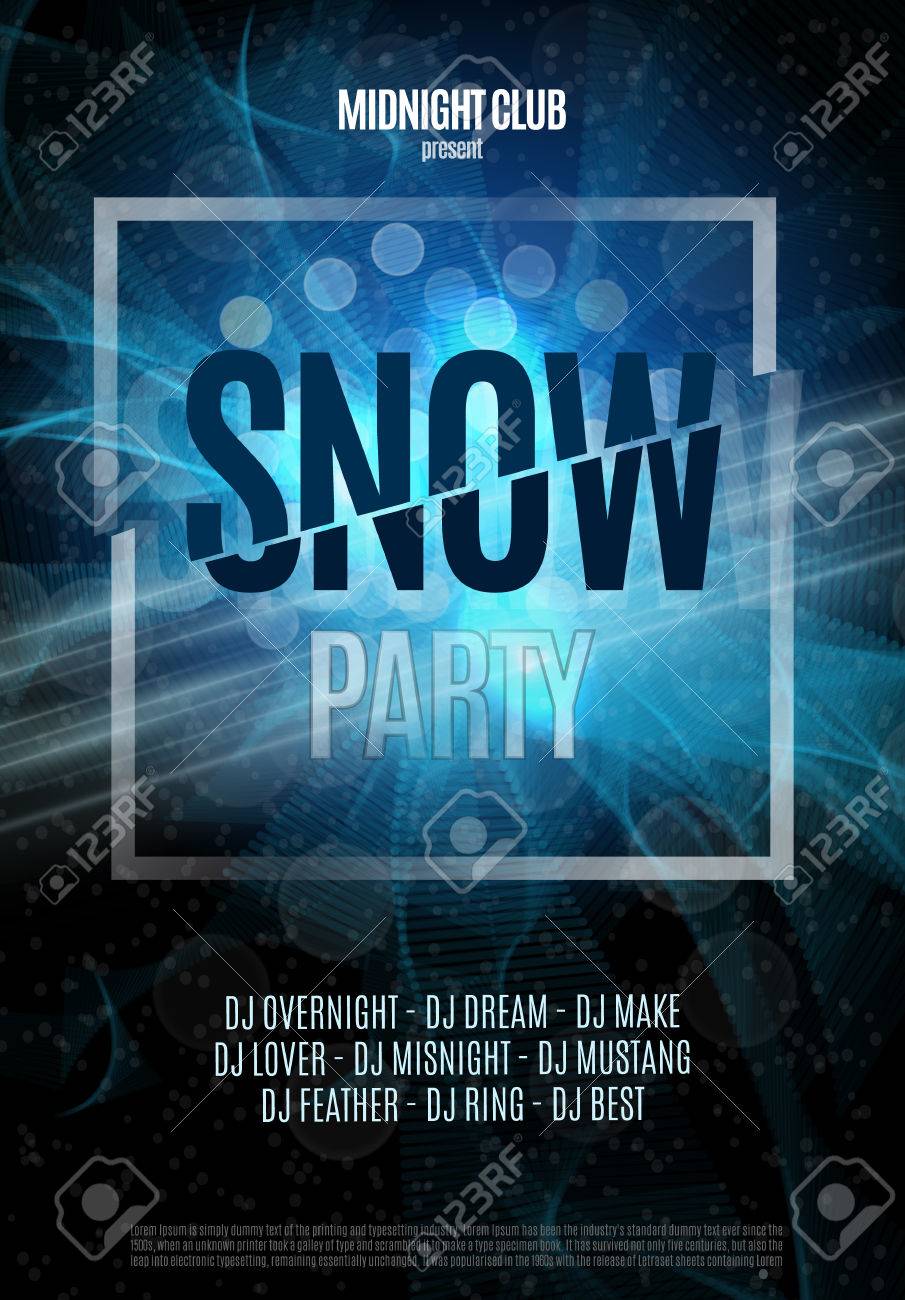 snow party flyer abstract winter poster background winter flyer