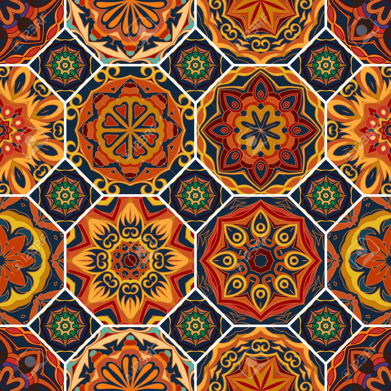 Gorgeous Floral Tile Design Moroccan Or Mediterranean Octagon