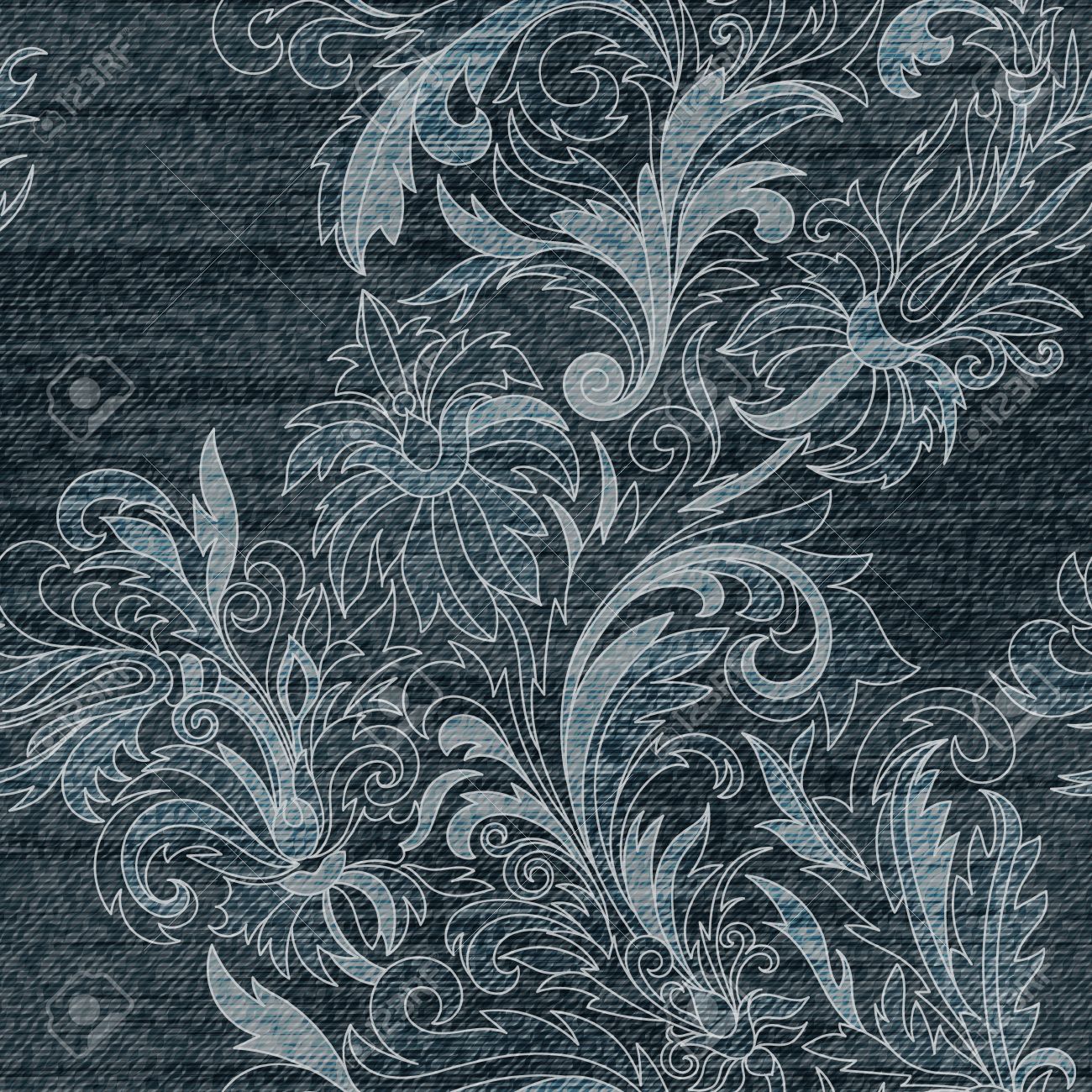 floral denim fabric