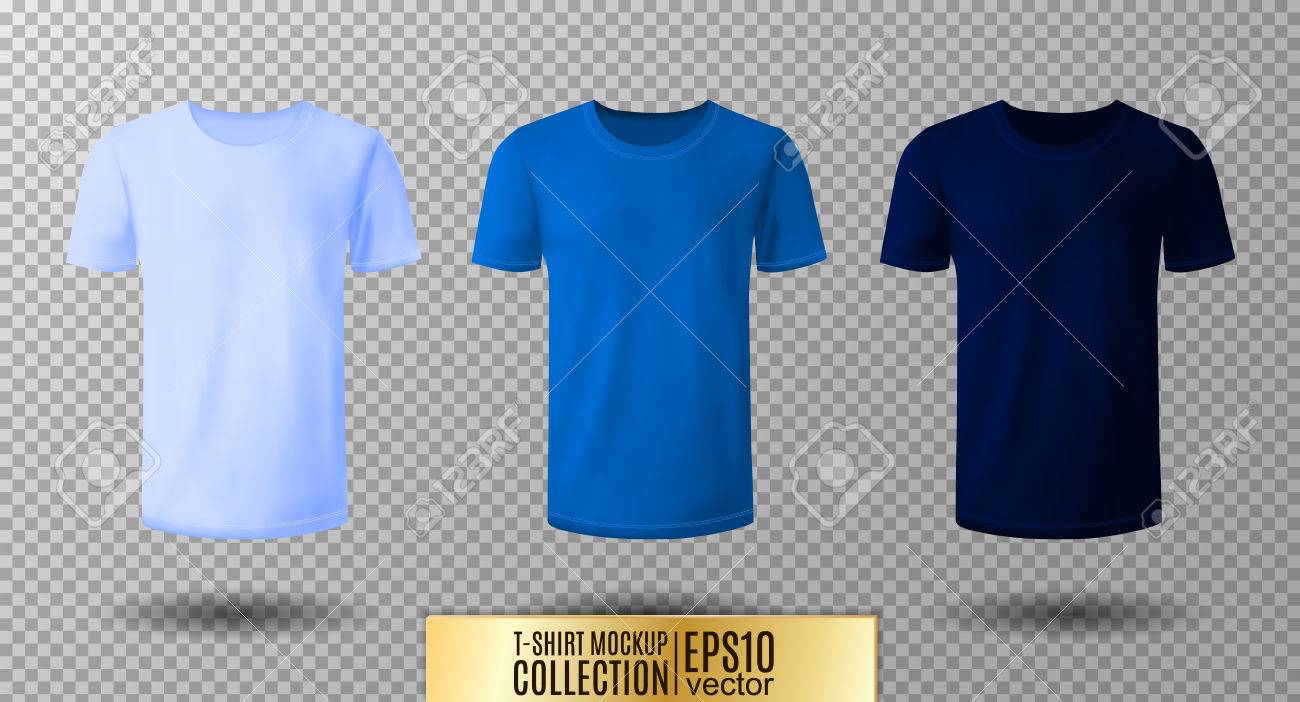 Download Shirt Mock Up Set T Shirt Template Light Normal And Dark Blue Royalty Free Cliparts Vectors And Stock Illustration Image 77005653