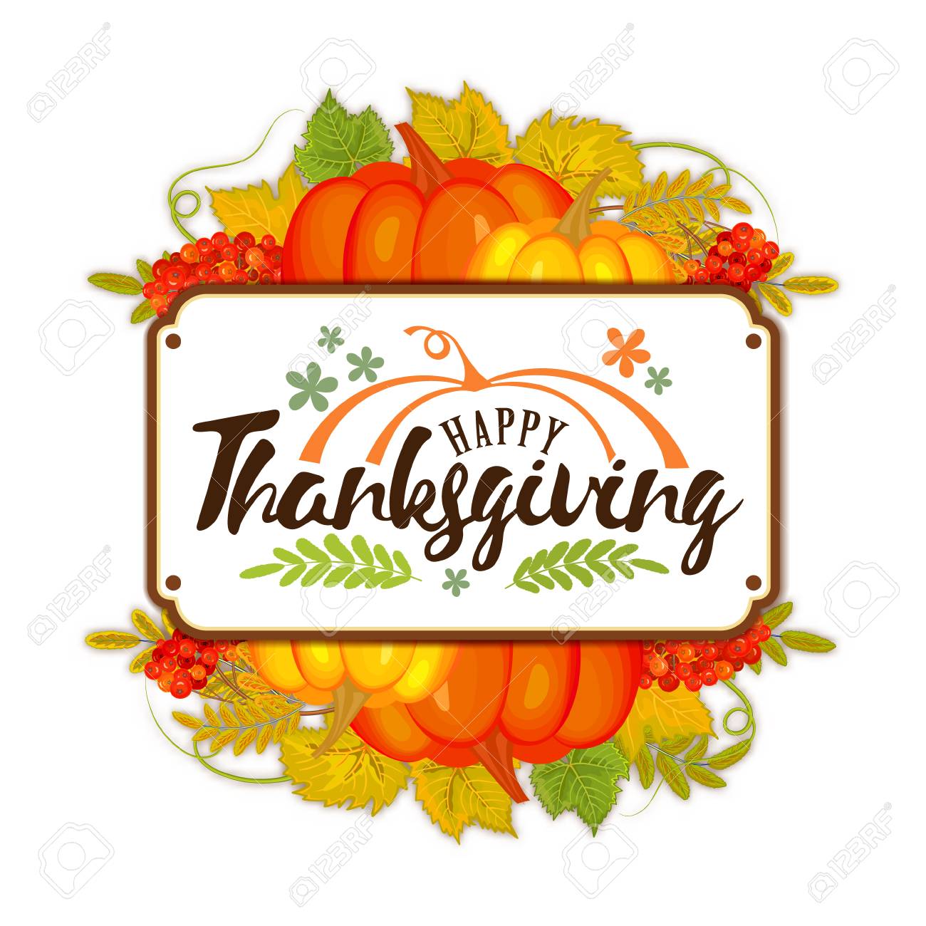 Watercolor Turkey Thanksgiving Day Banner Watercolor Turkey Thanksgiving Day Banner