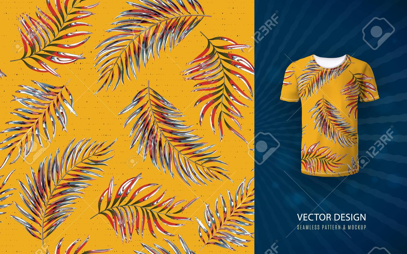 Download Tropical Aloha Pattern Vector Hawaiian Exotic Leaf Pattern On Royalty Free Cliparts Vectors And Stock Illustration Image 125197687