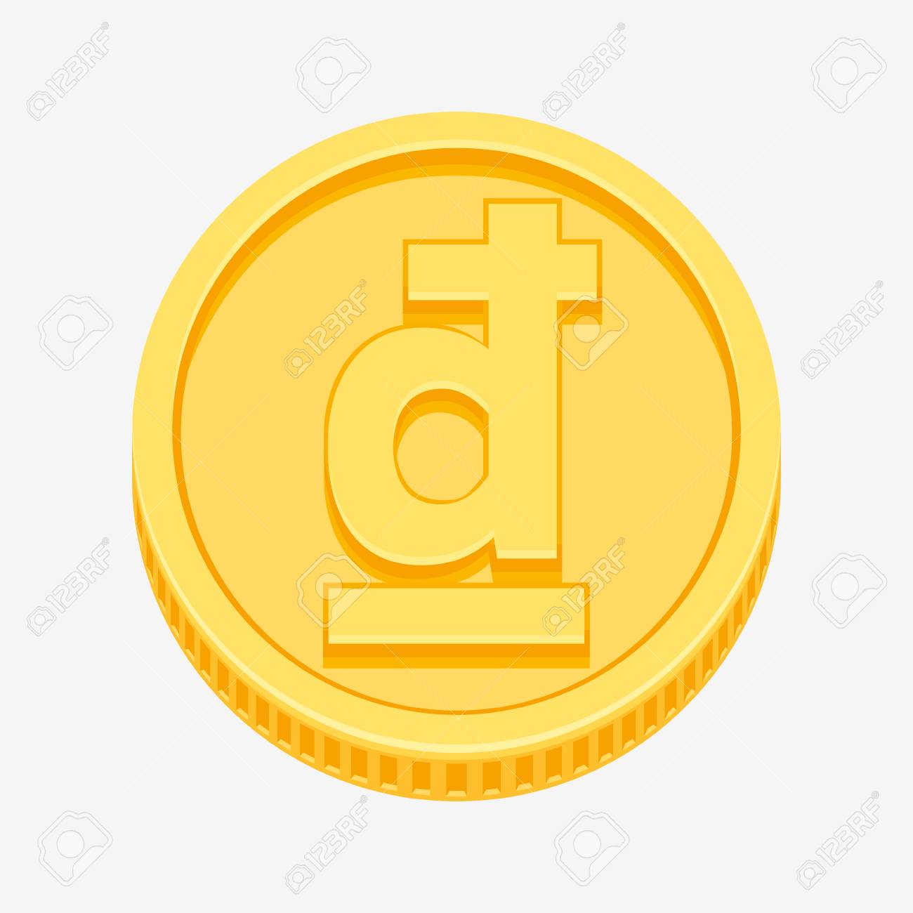 ゴールド コインのベトナム ドン記号のイラスト素材・ベクター Image 85204801