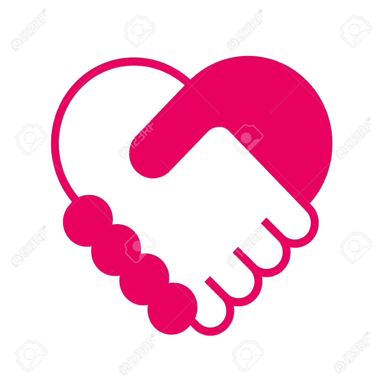 ハートの形での握手 のイラスト素材 ベクタ Image