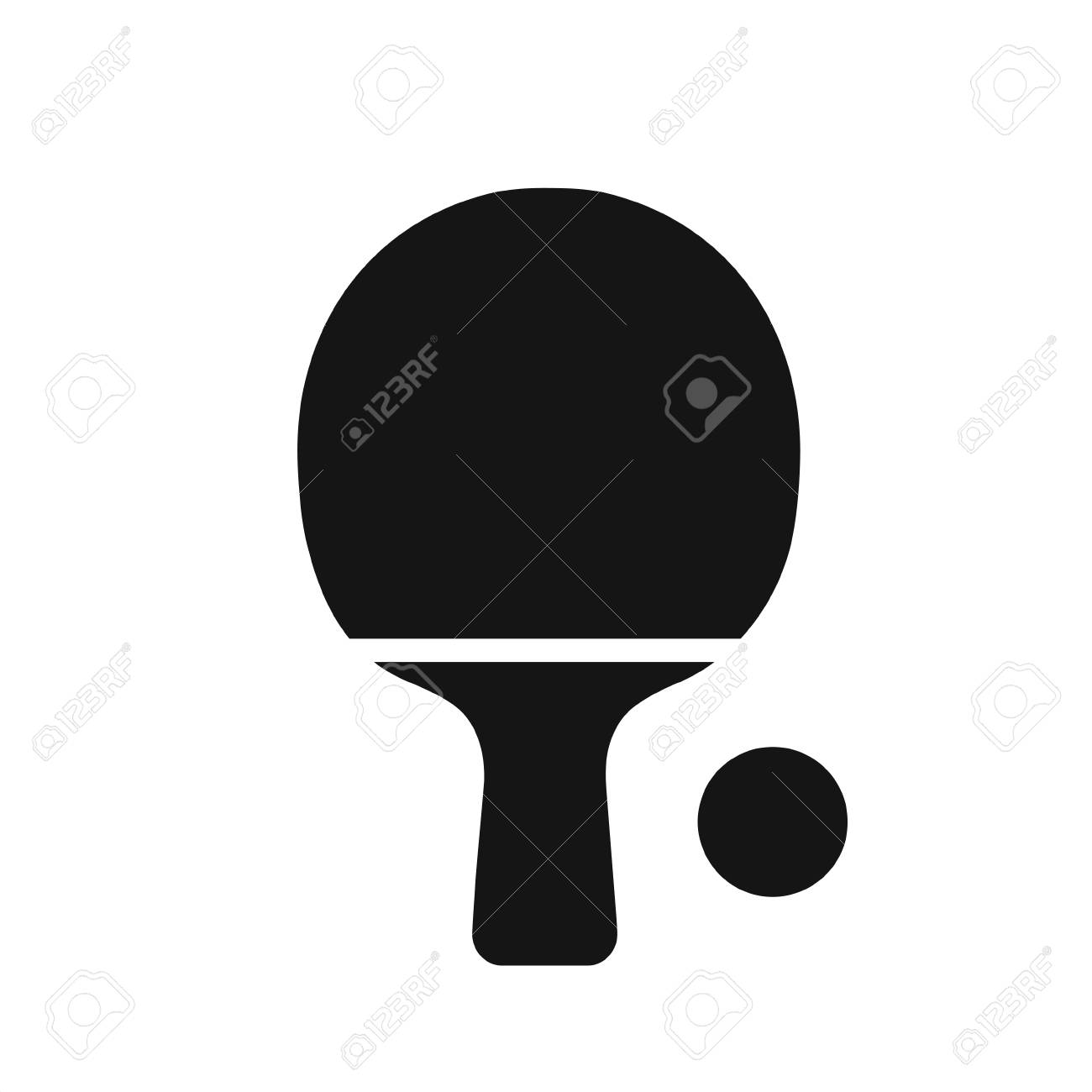 Tabble Tennis Racket With Ball Black Simple Icon Ping Pong Symbol Royalty Free Cliparts Vectors And Stock Illustration Image 104272101
