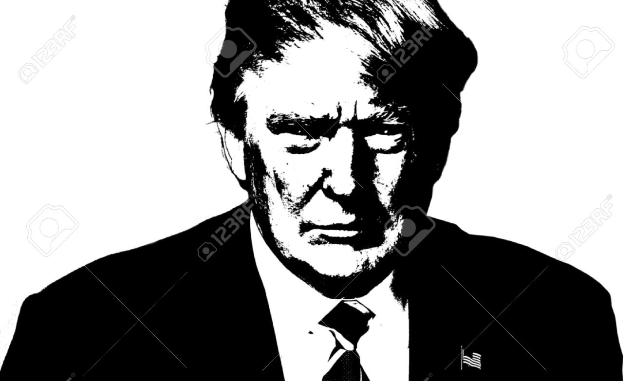 Donald trump black and white artistic stock photo 69852493