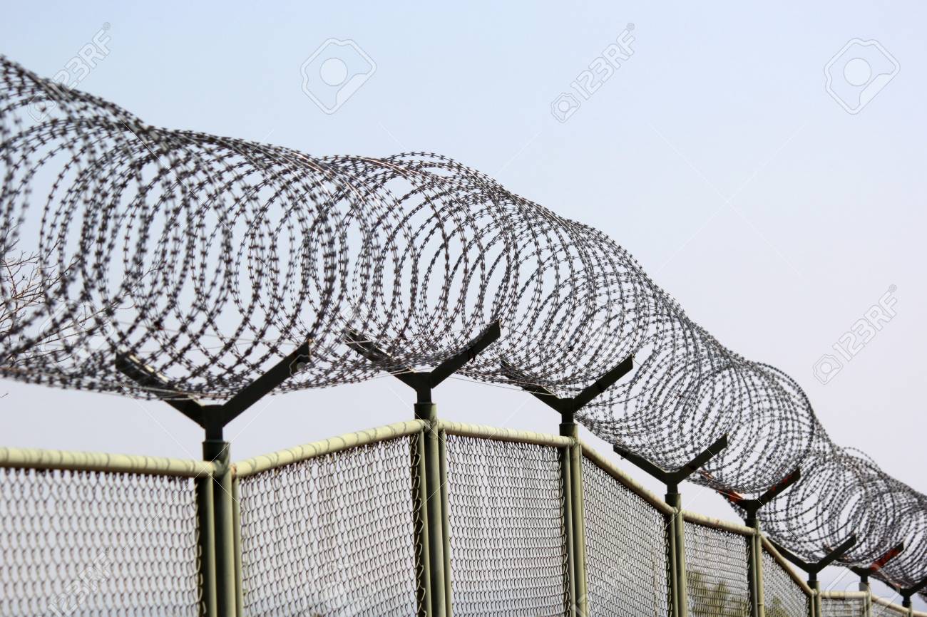 wire fence with barbed