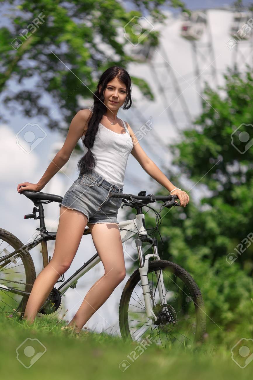 pretty girl on bike