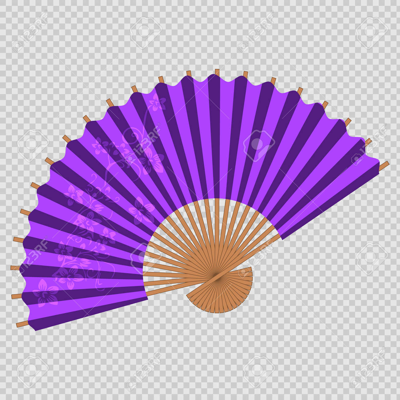 Purple Chinese Fan With A Pattern On A Transparent Background. Isolated  Vector Illustration. Royalty Free SVG, Cliparts, Vectors, and Stock  Illustration. Image 147219613., image size:1300x1300