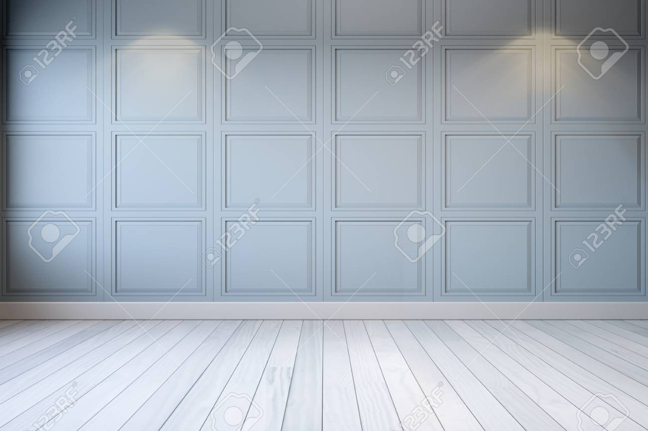 Salle Blanche Intérieur Moderne Mur Gris Clair Et Sol Blanc Rendu 3d