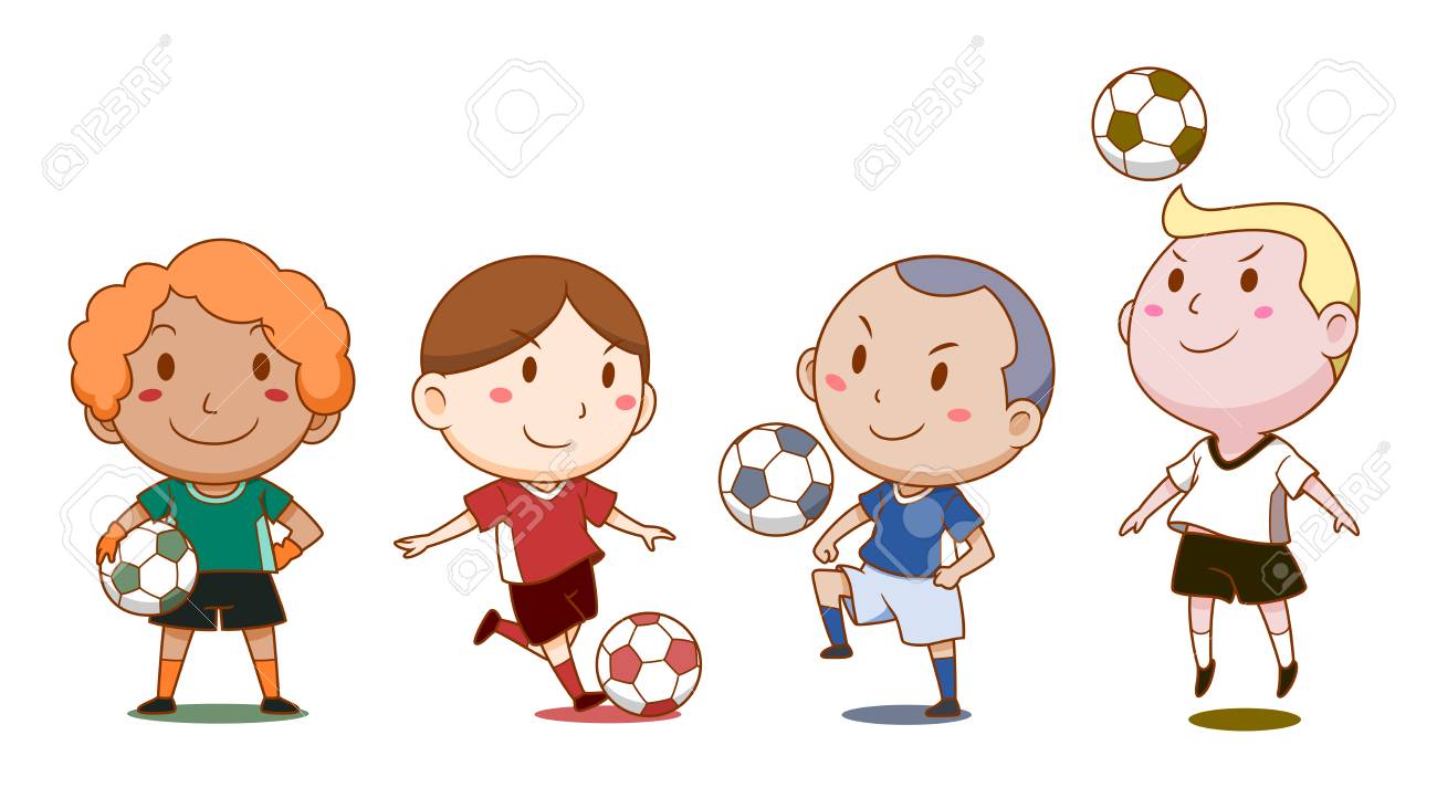Cartoon Illustration Of Cute Soccer Players. Royalty Free SVG, Cliparts,  Vectors, and Stock Illustration. Image 103679155.