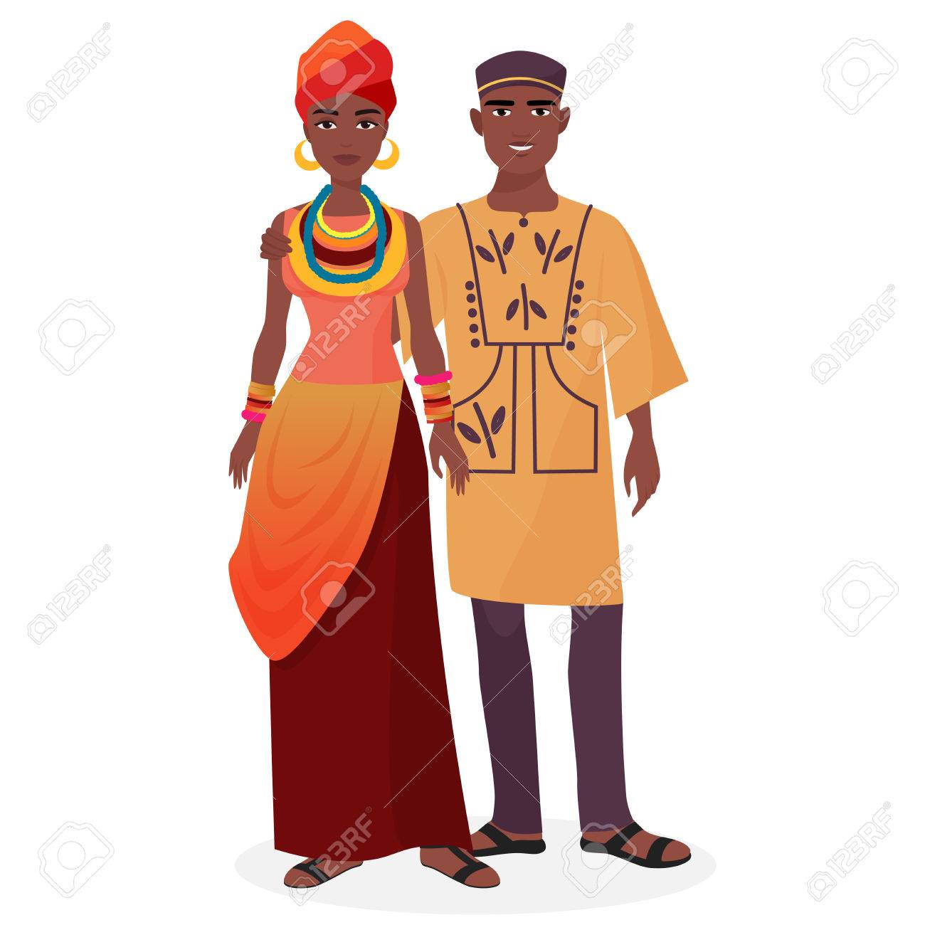 African Family. African Man And Woman Couple In Traditional National  Clothes Royalty Free SVG, Cliparts, Vectors, and Stock Illustration. Image  60316319., image size:1300x1300
