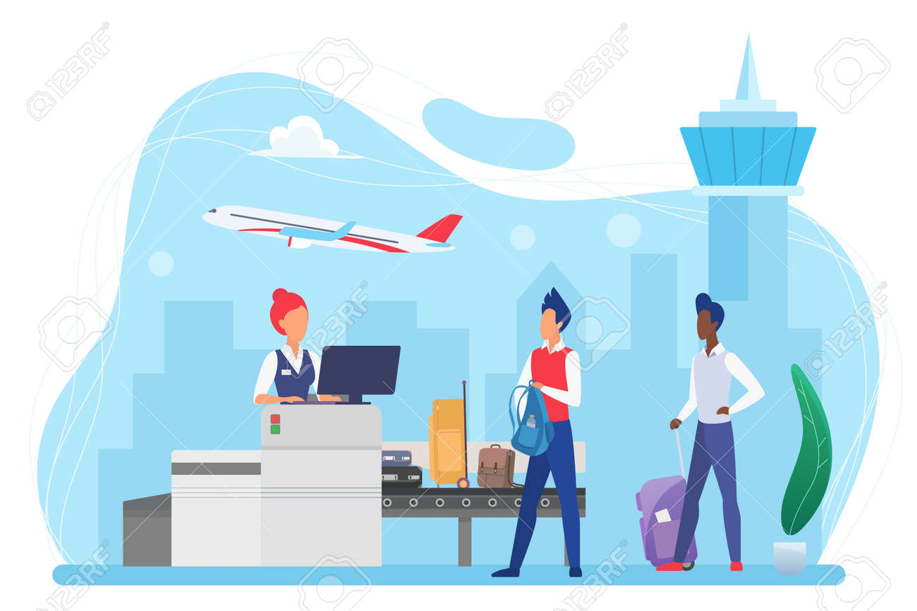 People passengers and luggage conveyor belt machine in airport vector illustration. Cartoon tourist characters with suitcases passing control on bags check security inspection isolated on white - 170310890 People passengers and luggage conveyor belt machine in airport vector illustration. Cartoon tourist characters with suitcases passing control on bags check security inspection isolated on white - 170310890
