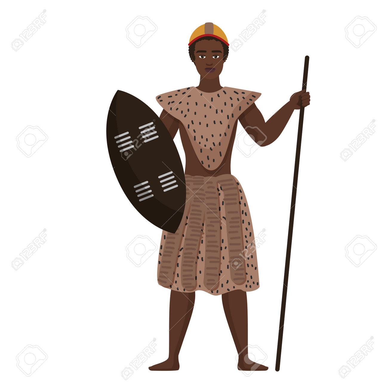 African Tribal Warrior Man. Brave Ethnic Hunter, Africa Culture And  Traditions Vector Cartoon Illustration Royalty Free SVG, Cliparts, Vectors,  and Stock Illustration. Image 198603649., image size:1300x1300
