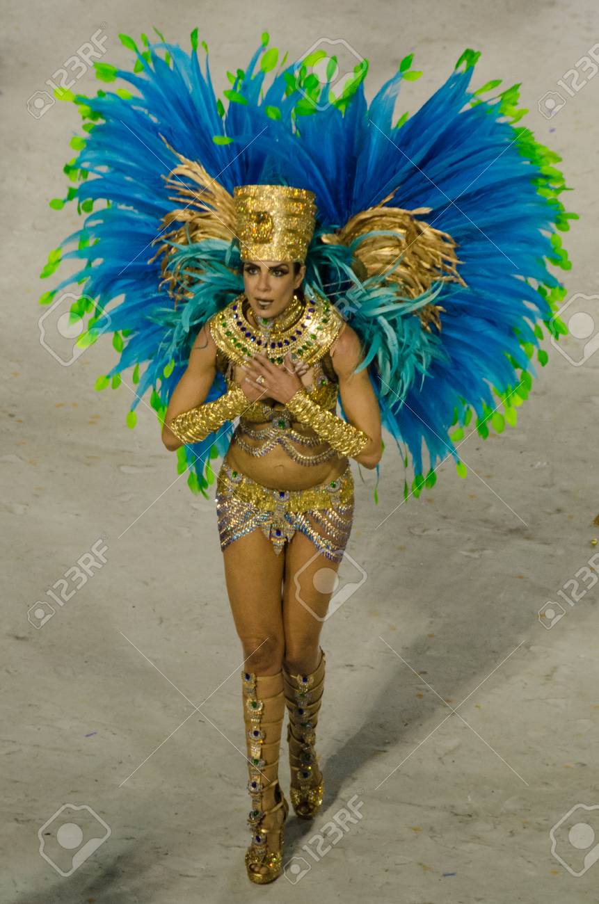 Rio De Janeiro Brazil February 26 2017 A Close Up Of A Dancer Of The