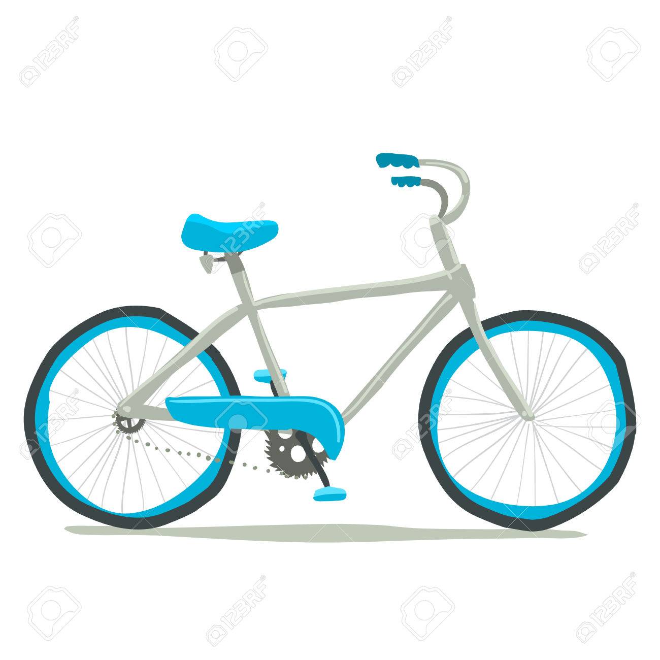 A Mano Del Vector De La Pequeña Bicicleta De Color Azul Claro Lindo Para Ui, Juegos Y Patrones Ilustraciones Svg, Vectoriales, Clip Vectorizado Libre De Derechos. Image 29379116.