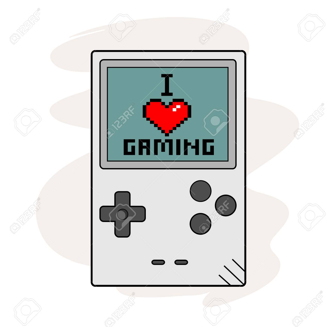 私は愛のゲーム、携帯ゲーム機、テキスト、ゲーム デバイス、および背景の手描きのベクトル図は、別々 のグループに簡単に編集します。のイラスト素材・ベクター  Image 52878785