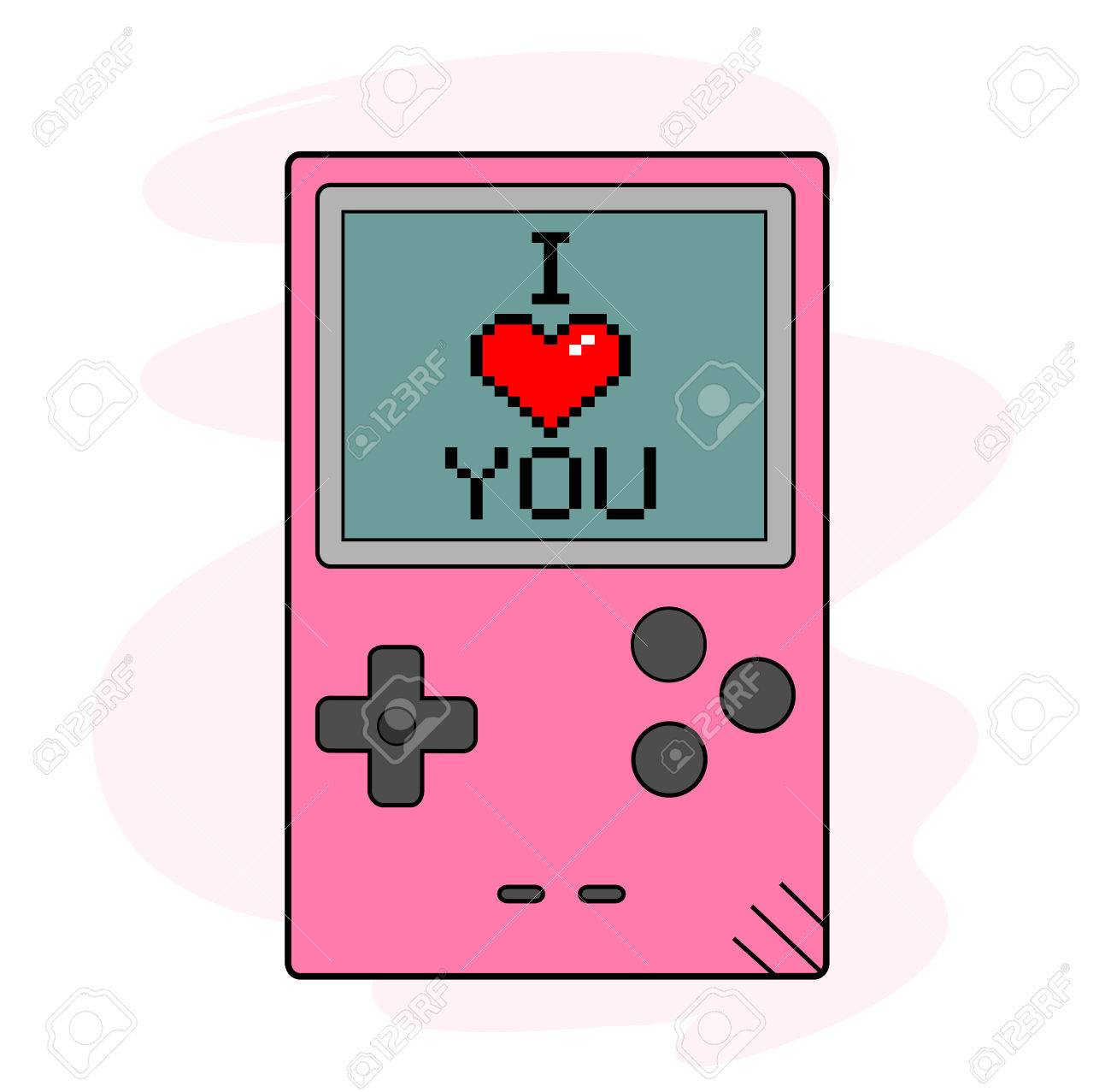 私はあなたを愛し、携帯ゲーム機、テキスト、ゲーム デバイス、および背景の手描きのベクトル図は、別々 のグループに簡単に編集します。のイラスト素材・ベクター  Image 52878787