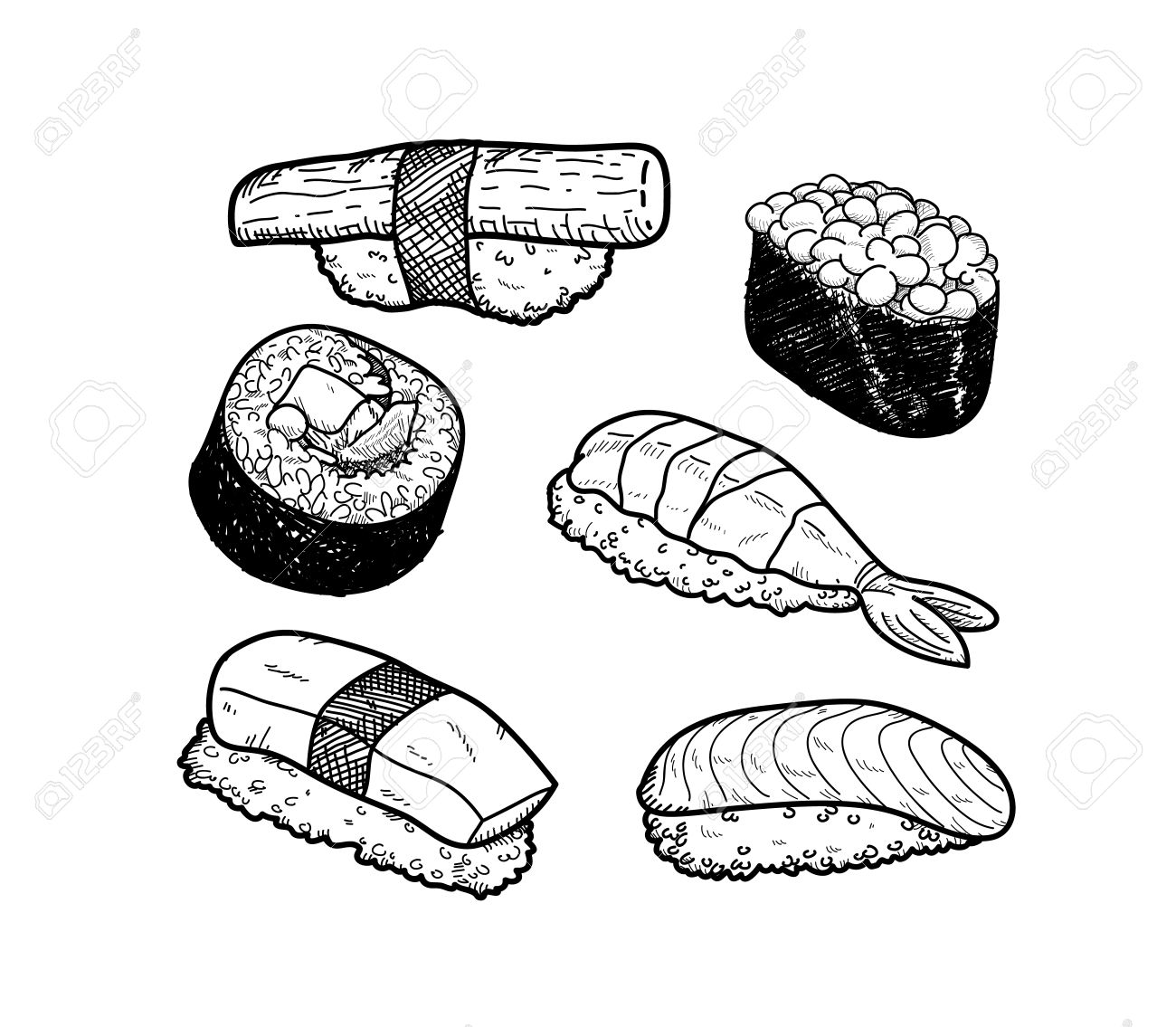 寿司アイコン落書きセット 寿司アイコンのセットの落書きイラスト のイラスト素材 ベクタ Image 寿司アイコン落書きセット 寿司アイコンのセットの落書きイラスト のイラスト素材 ベクタ Image