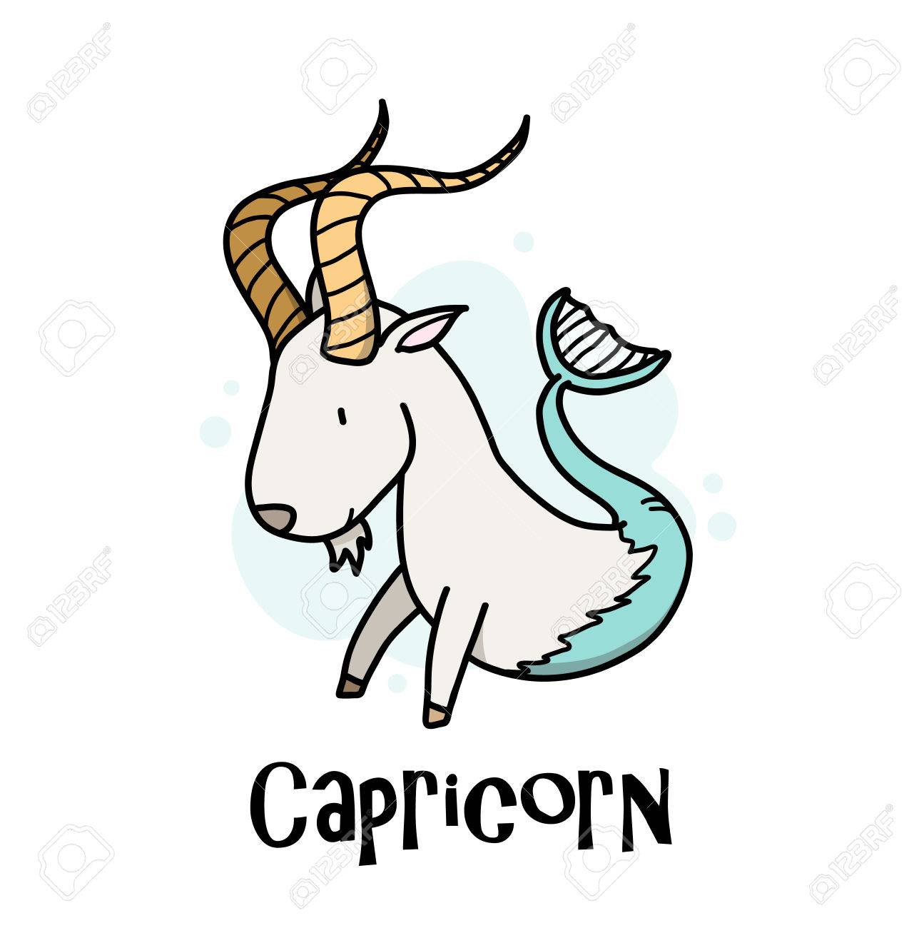 capricorn zodiac a hand drawn vector cartoon doodle illustration