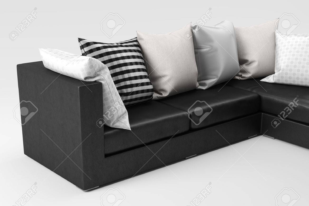 black leather throw pillows