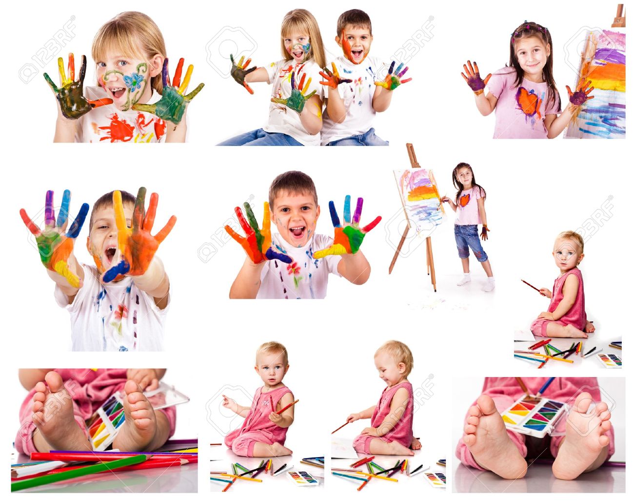collection of photos of kids painting with colors over white background stock photo 17414216 - Pictures Of Kids Painting collection of photos of kids painting with colors over white background stock photo 17414216 - Pictures Of Kids Painting