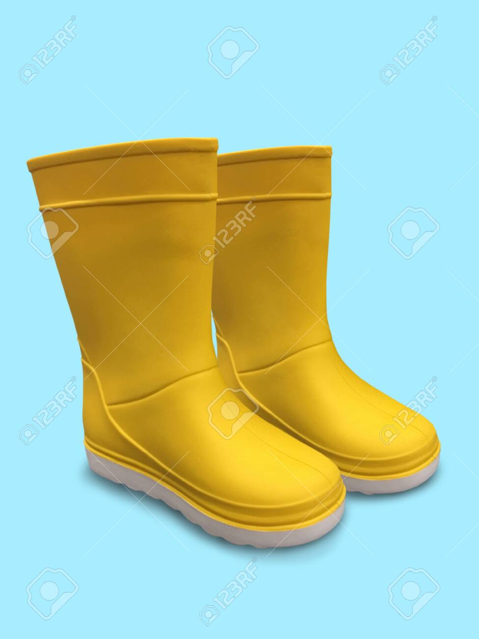 yellow rubber work boots