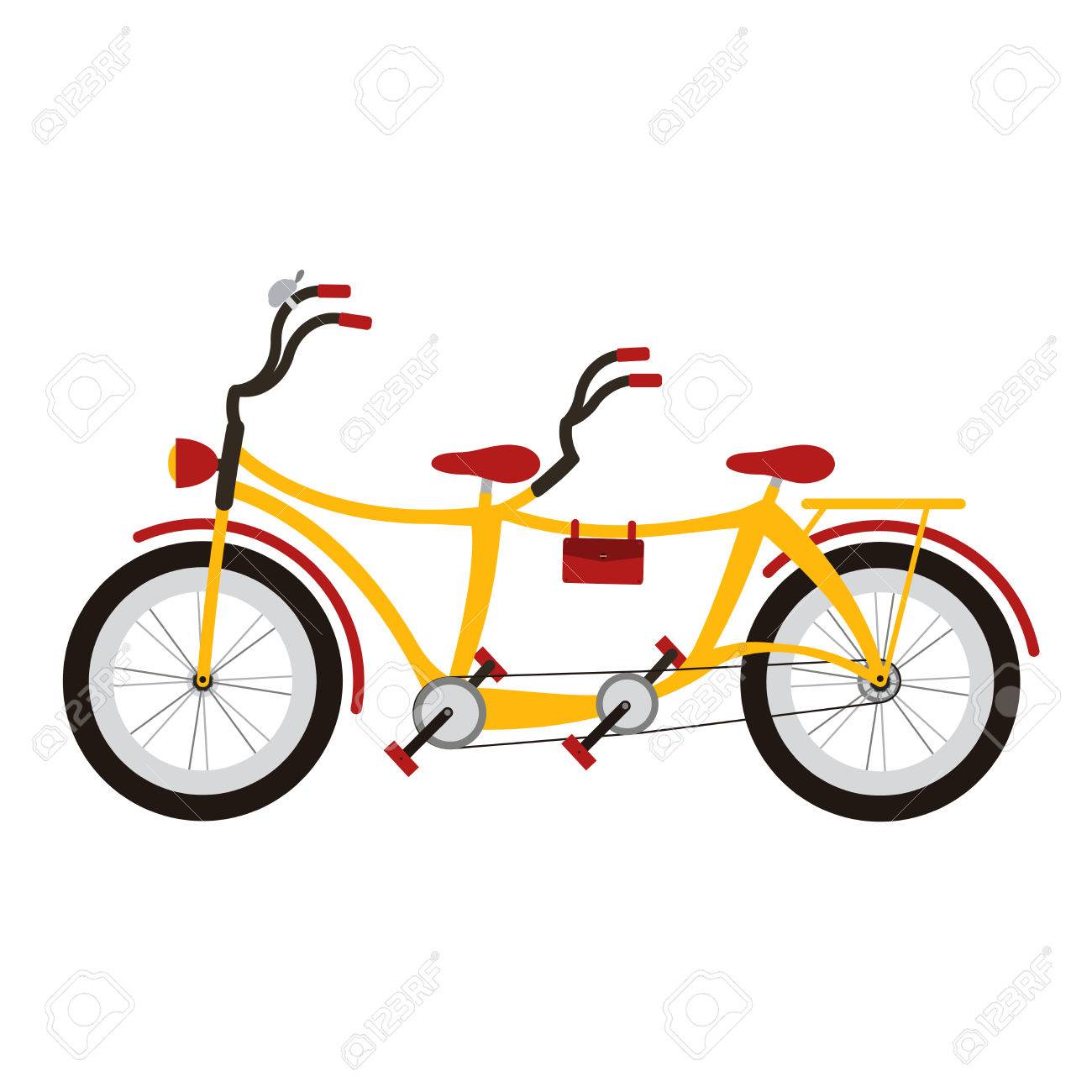 yellow tandem bike