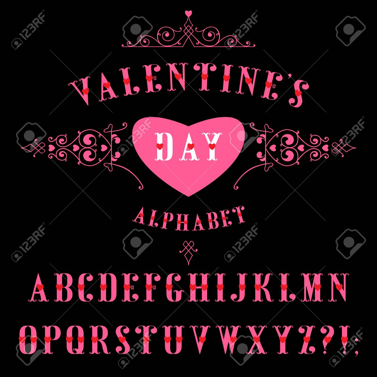 黒の背景に赤いハートの装飾的なアルファベット 高級エレガントなハッピーバレンタインデー祭りレイアウト テンプレート デザイン ベクター フォント です レトロなスタイル のイラスト素材 ベクタ Image 黒の背景に赤いハートの装飾的なアルファベット 高級エレガントなハッピーバレンタインデー祭りレイアウト テンプレート デザイン ベクター フォント です レトロなスタイル のイラスト素材 ベクタ Image