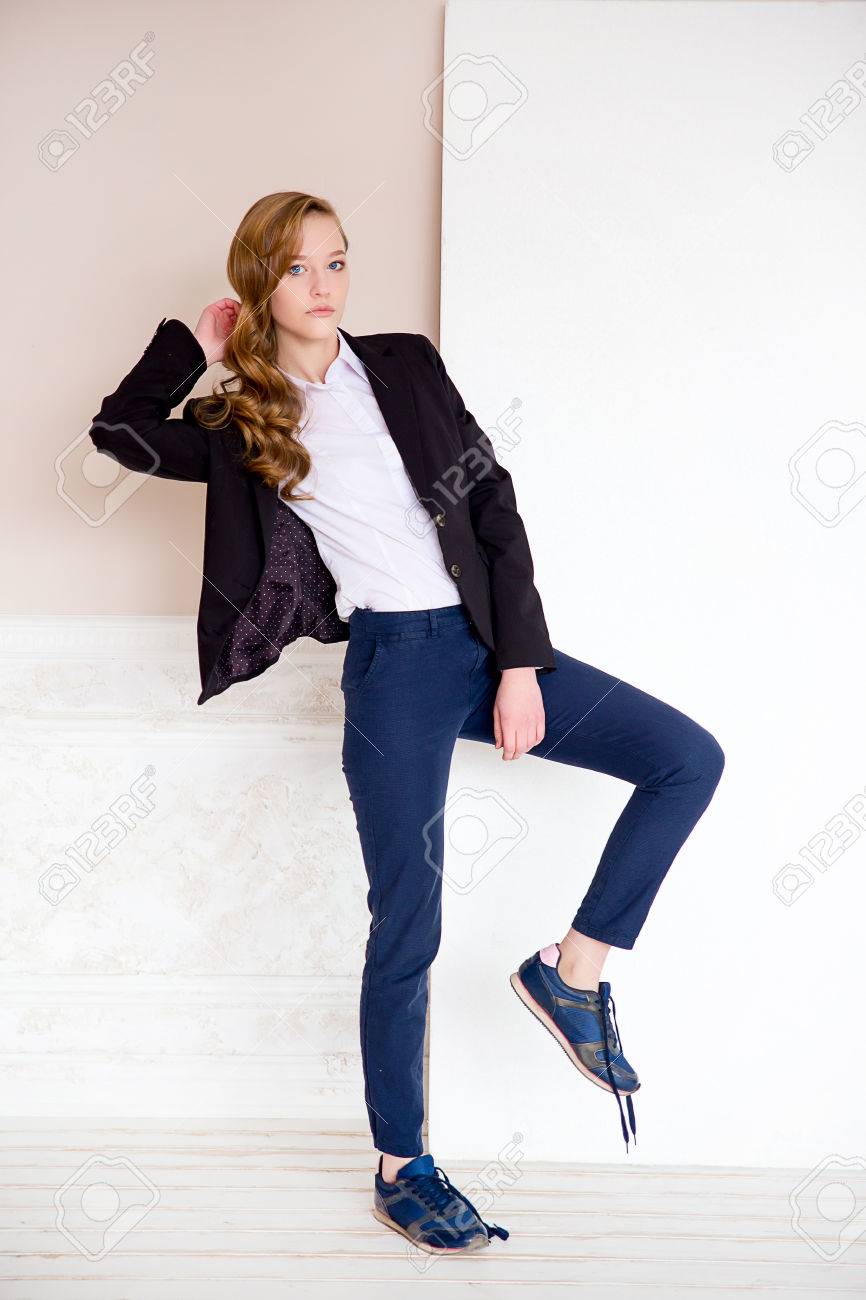 blue jacket white shirt