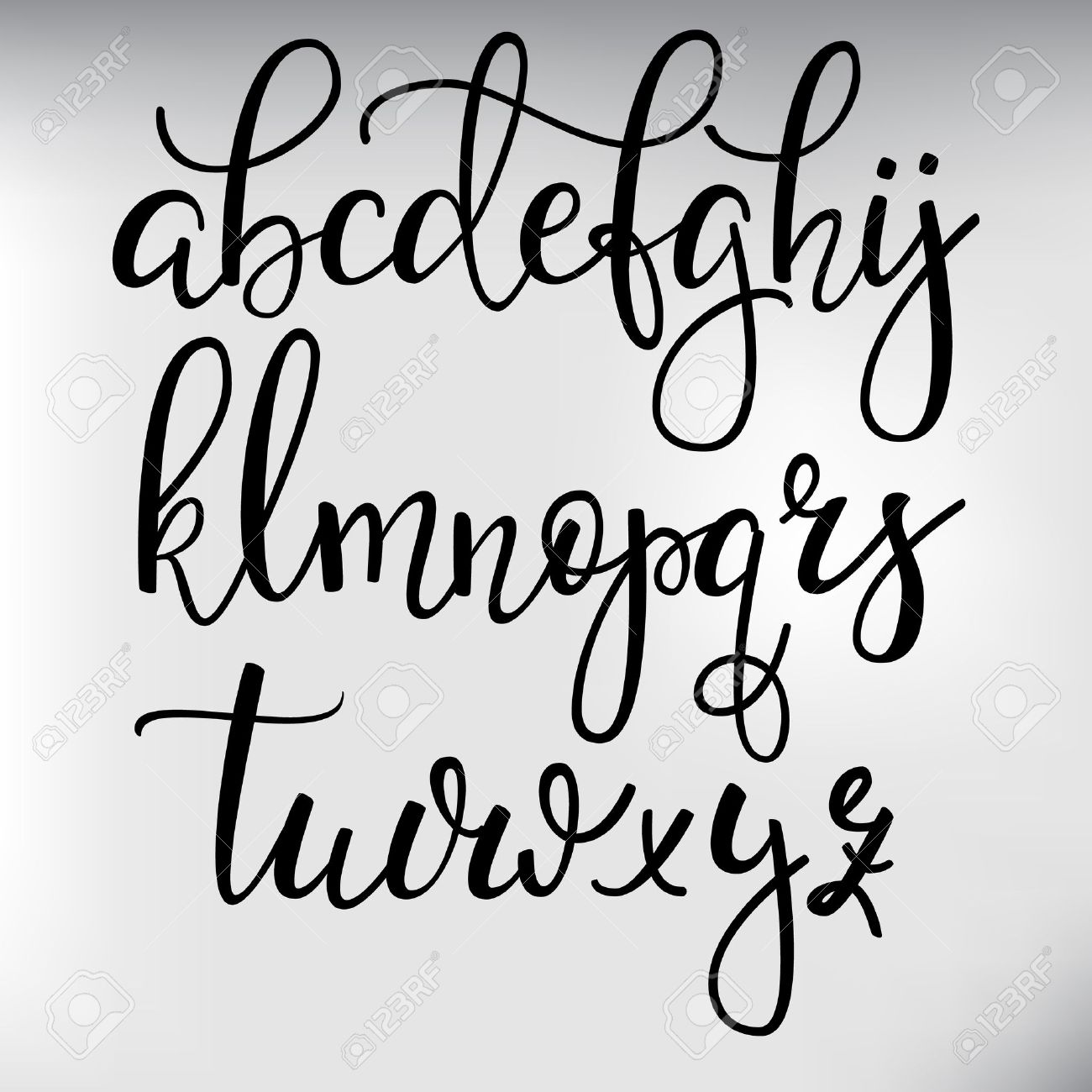 Handwritten brush style modern calligraphy cursive font with flourishes. Calligraphy alphabet. Cute calligraphy letters. For postcard or poster decorative graphic design. Isolated letter elements. - 50002974 Handwritten brush style modern calligraphy cursive font with flourishes. Calligraphy alphabet. Cute calligraphy letters. For postcard or poster decorative graphic design. Isolated letter elements. - 50002974