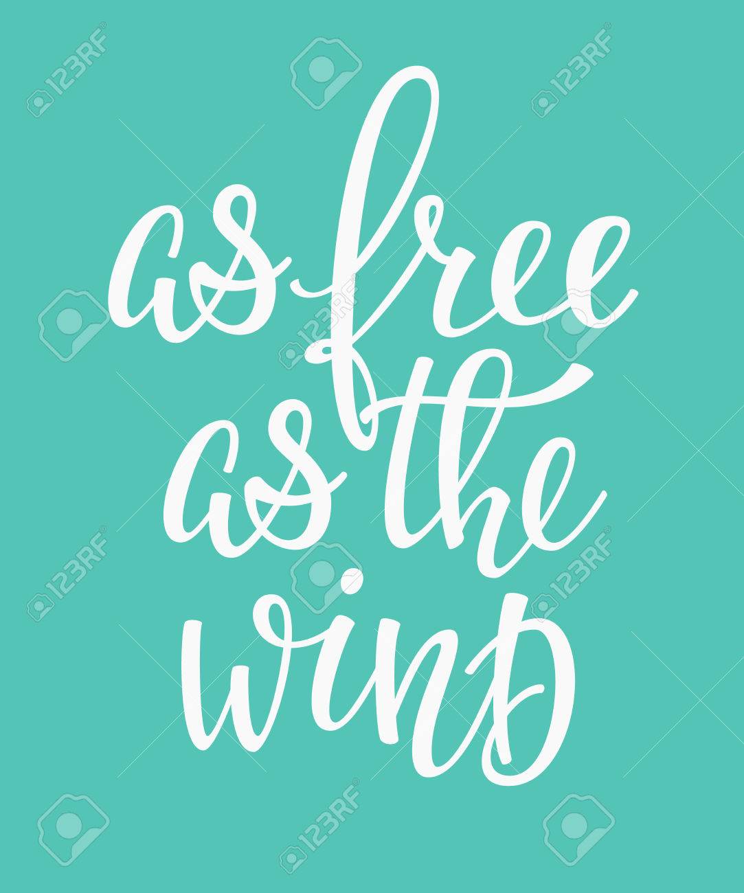 Liberte Citation Lettrage Calligraphie L Inspiration Design Graphique De L Element De Typographie Ecrit A La Main Carte Postale De Style Simple Vecteur Mignon Signe Decoration Comme Libre Comme Le Vent Clip Art Libres