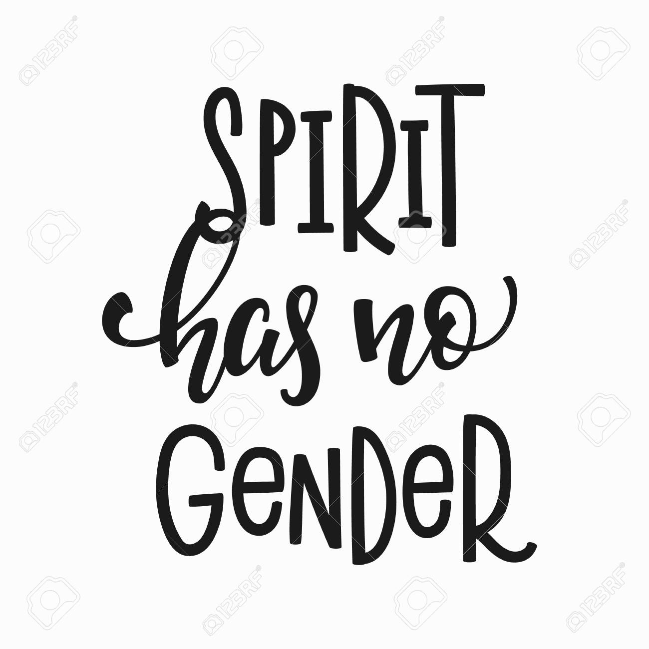 L Esprit N A Aucun Lettrage De Citation De Genre Element De Typographie De Conception Graphique De L Inspiration Calligraphie Signe De Vecteur Simple Ecrit A La Main Protester Lgbt Discrimination Patriarcat Sexisme Femme Male
