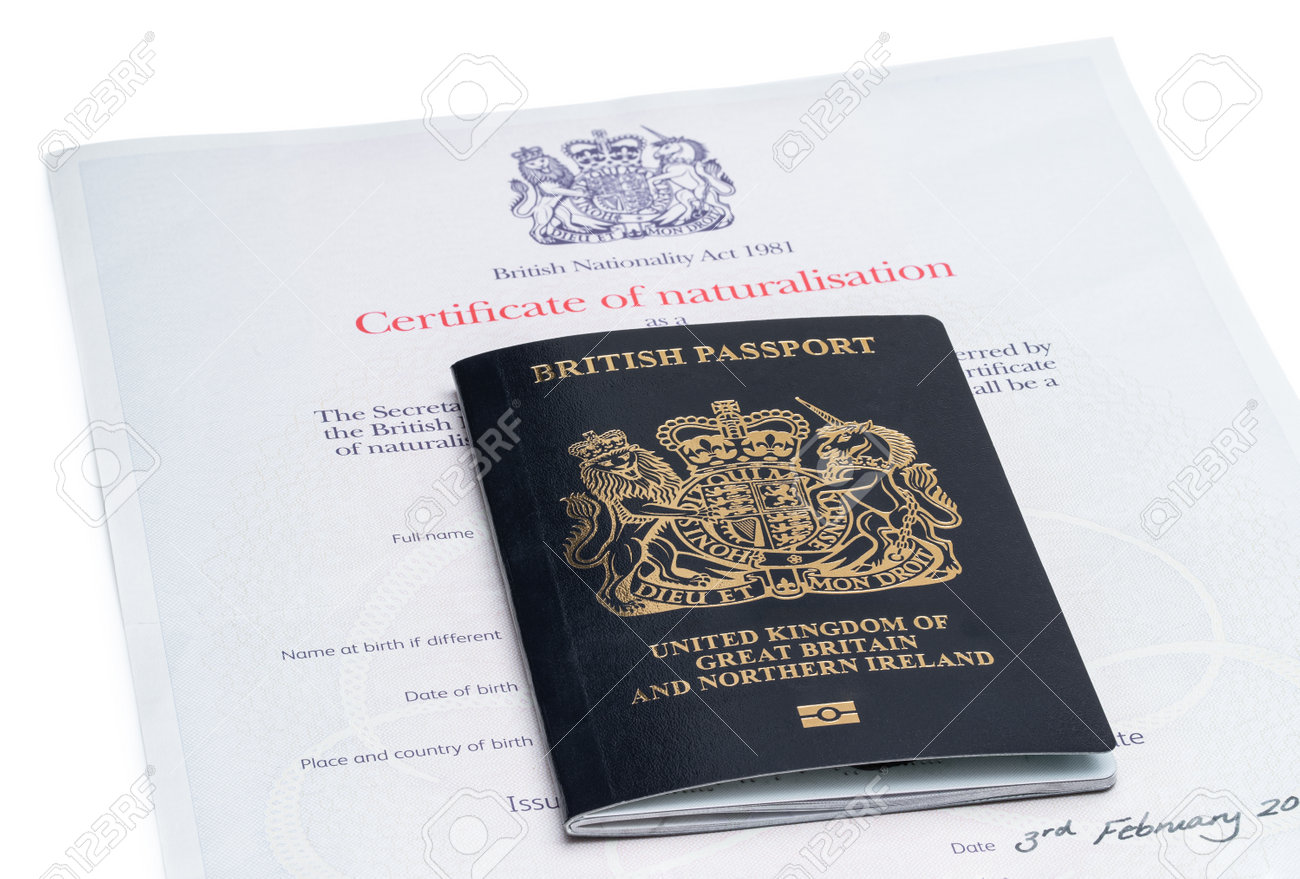First Iconic Blue Post Brexit 2021 Style British Passport With Naturalization Certificate Stock Photo Picture And Royalty Free Image Image 165612252