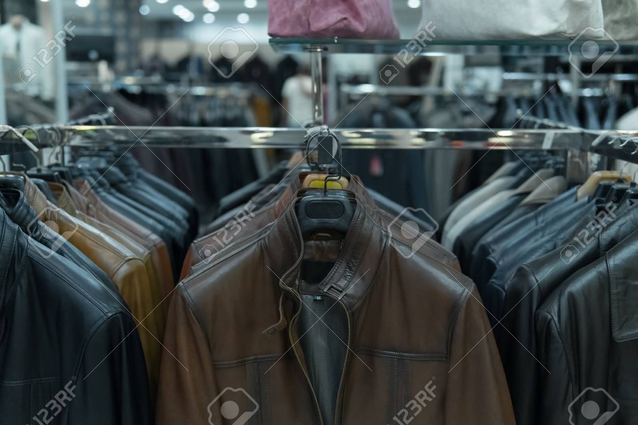 leather jacket in store
