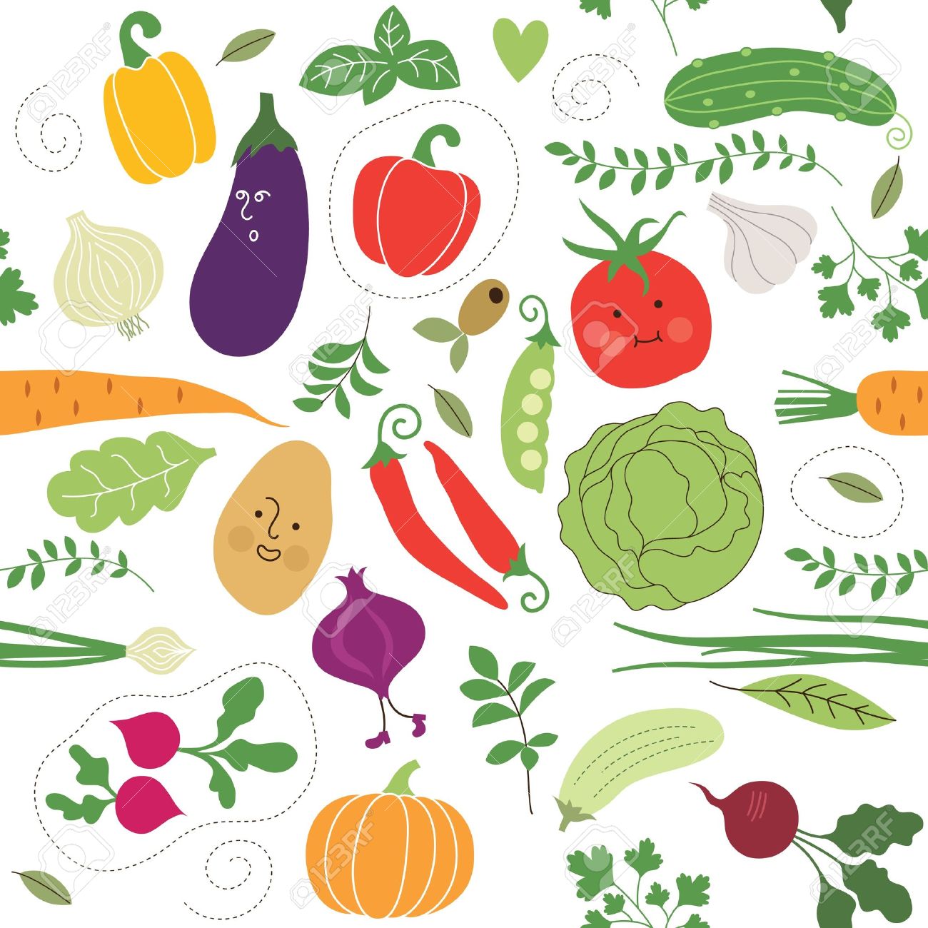 シームレスなパターン 野菜イラスト のイラスト素材 ベクタ Image