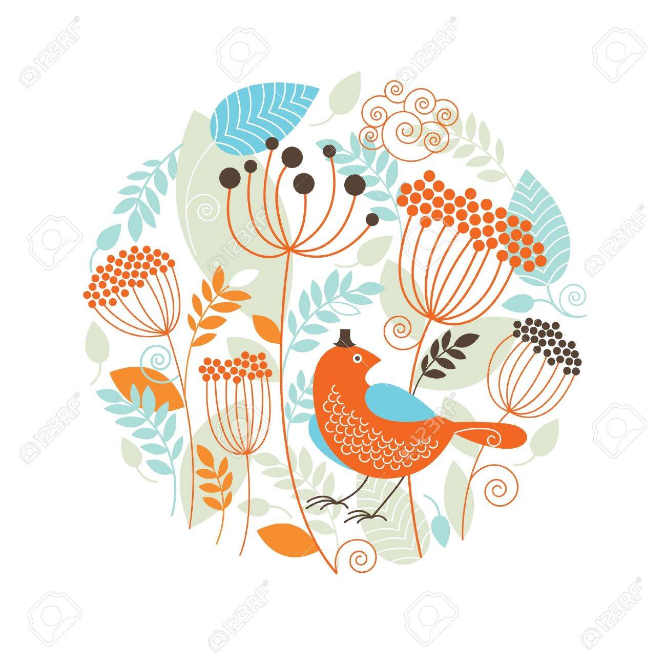 鳥と花のイラスト のイラスト素材 ベクタ Image 鳥と花のイラスト のイラスト素材 ベクタ Image