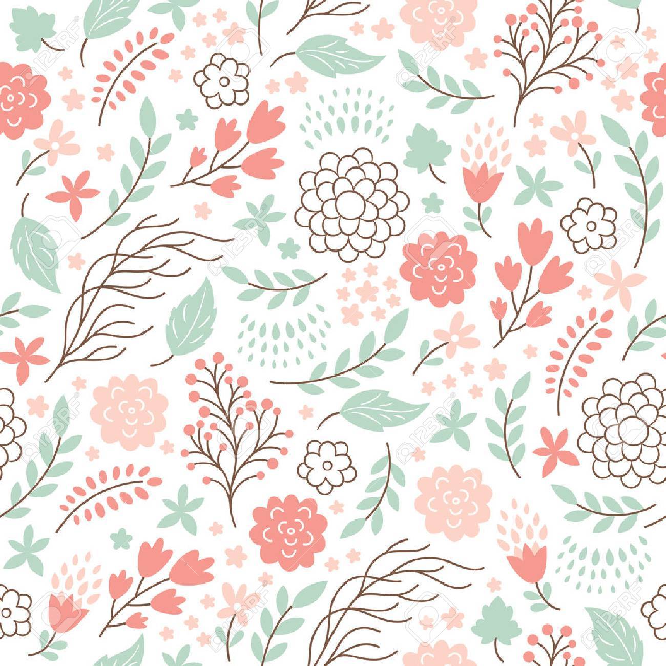 シームレスな花柄のイラスト素材 ベクタ Image