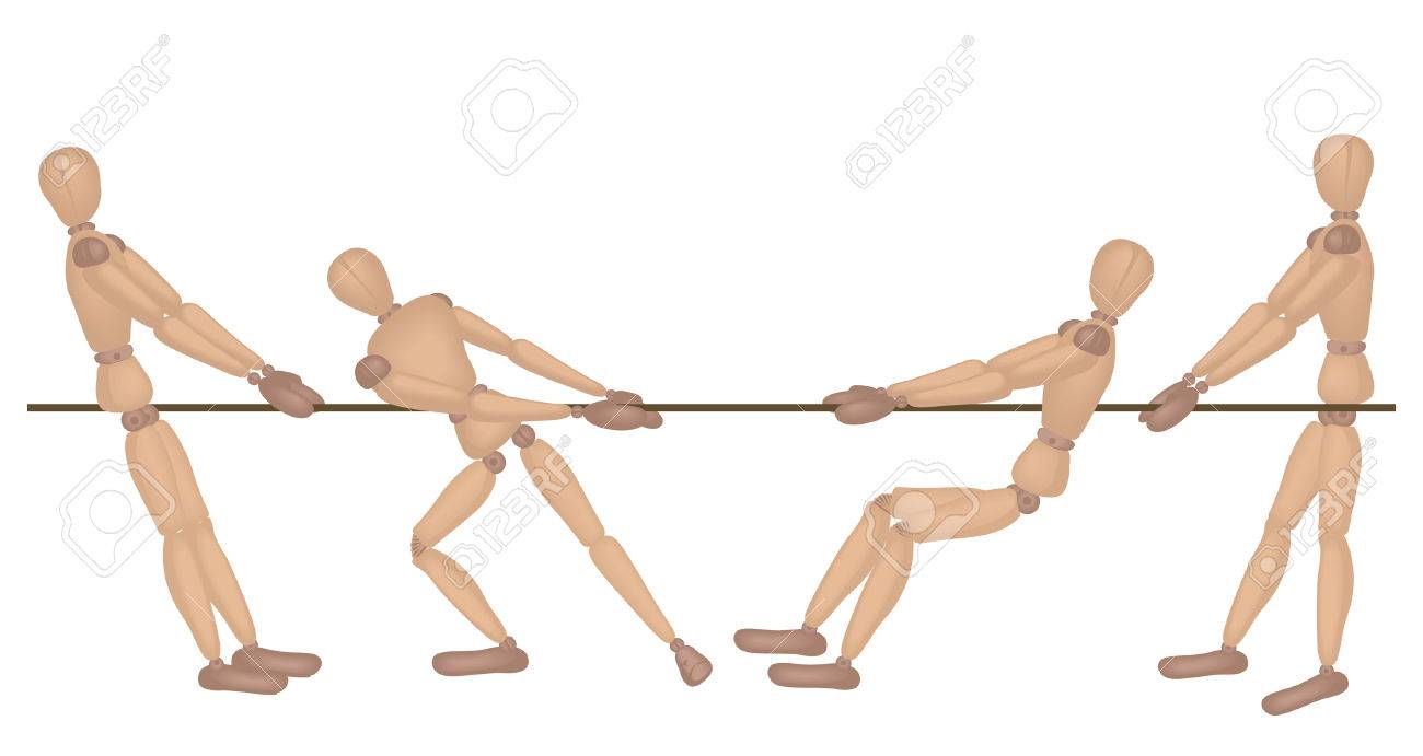 マネキン シリーズ 綱引きのイラスト素材 ベクタ Image