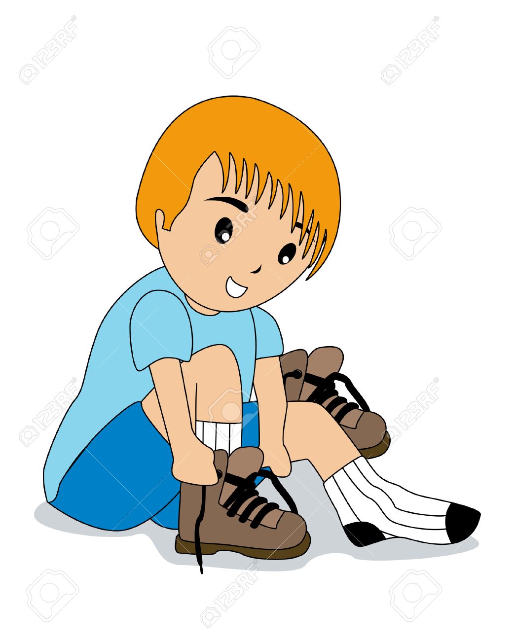 Boy Tying Shoelaces Royalty Free Cliparts Vectors And Stock Boy Tying Shoelaces Royalty Free Cliparts Vectors And Stock