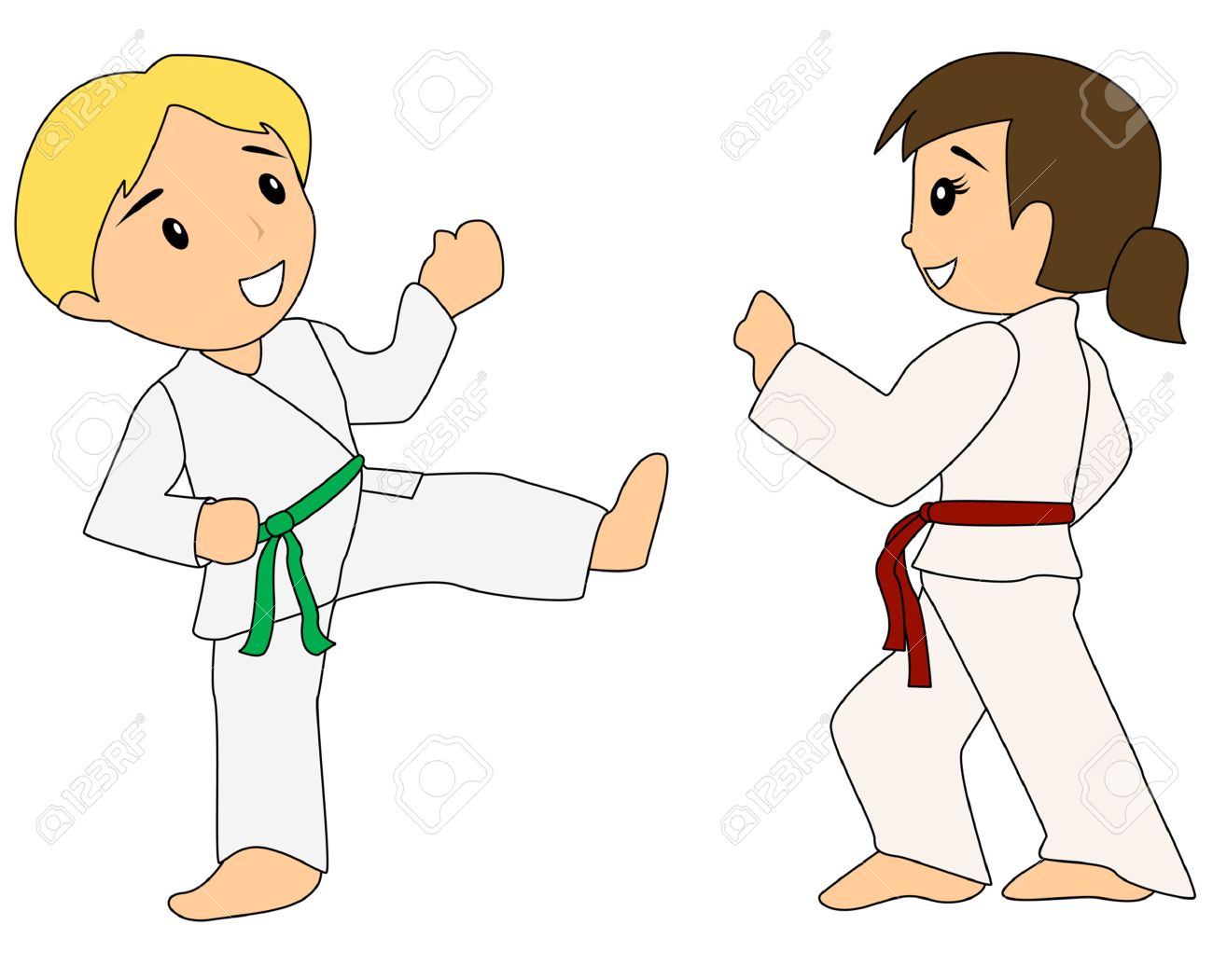 Children Learning Taekwondo Royalty Free Cliparts Vectors And Stock Illustration Image 3277159