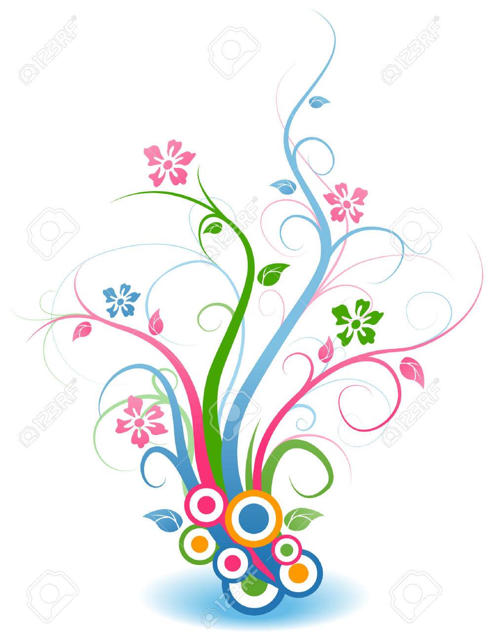 花のつる植物 のイラスト素材 ベクタ Image