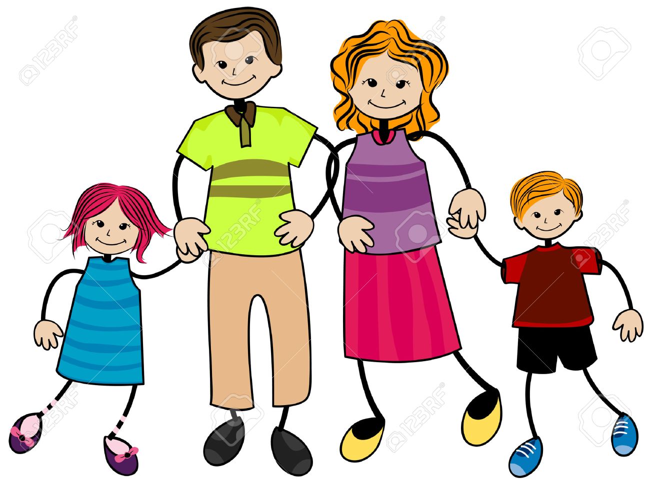Ma Famille Avec Chemin De Detourage Clip Art Libres De Droits Vecteurs Et Illustration Image 365