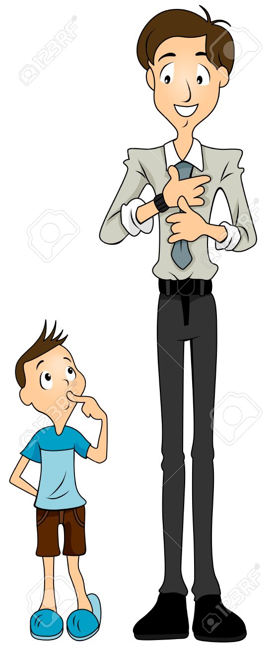 child looking at his father getting ready for work royalty free