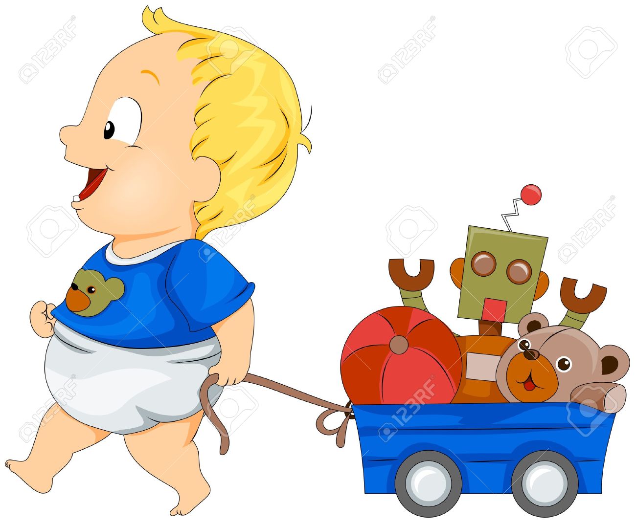 baby with toys stock