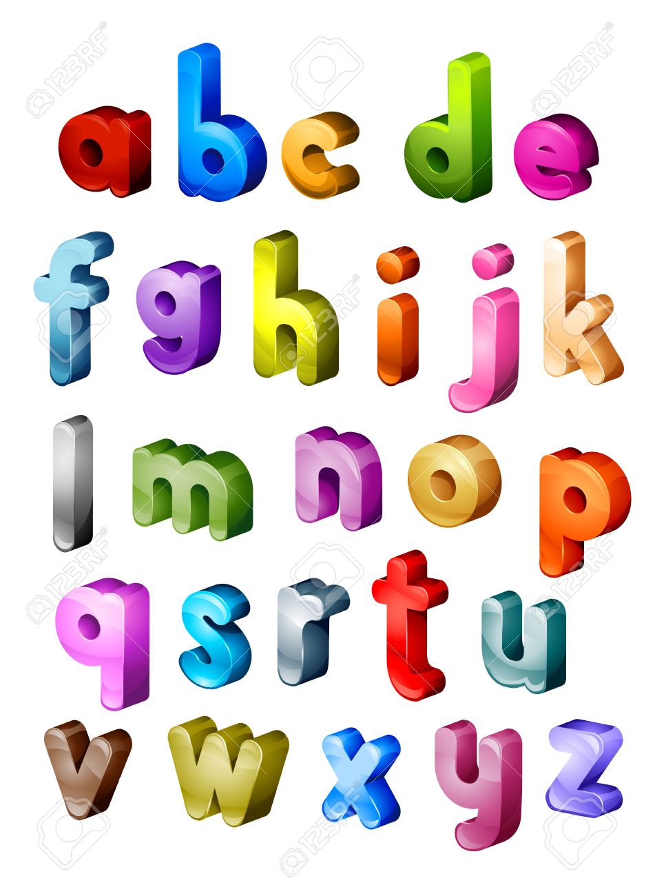 Worksheet Letters Of Alphabet isometric alphabet in small letters stock photo picture and 7394219