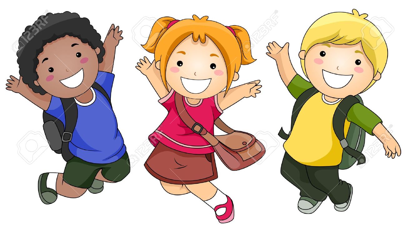 a small group of kids jumping happily stock photo picture and
