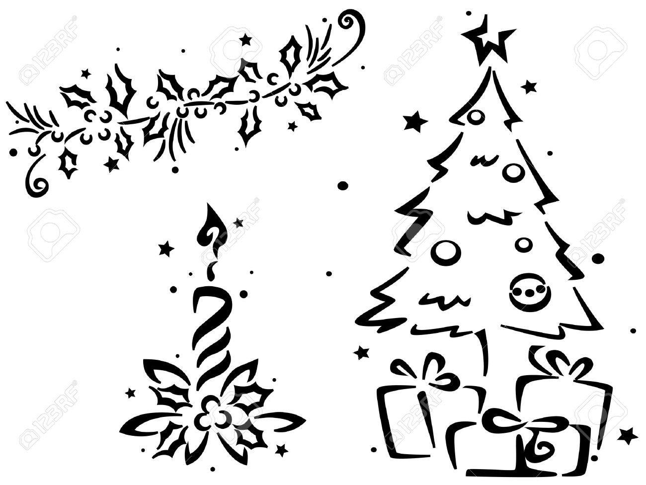 christmas stencil featuring a christmas tree and other christmas christmas tree stencil