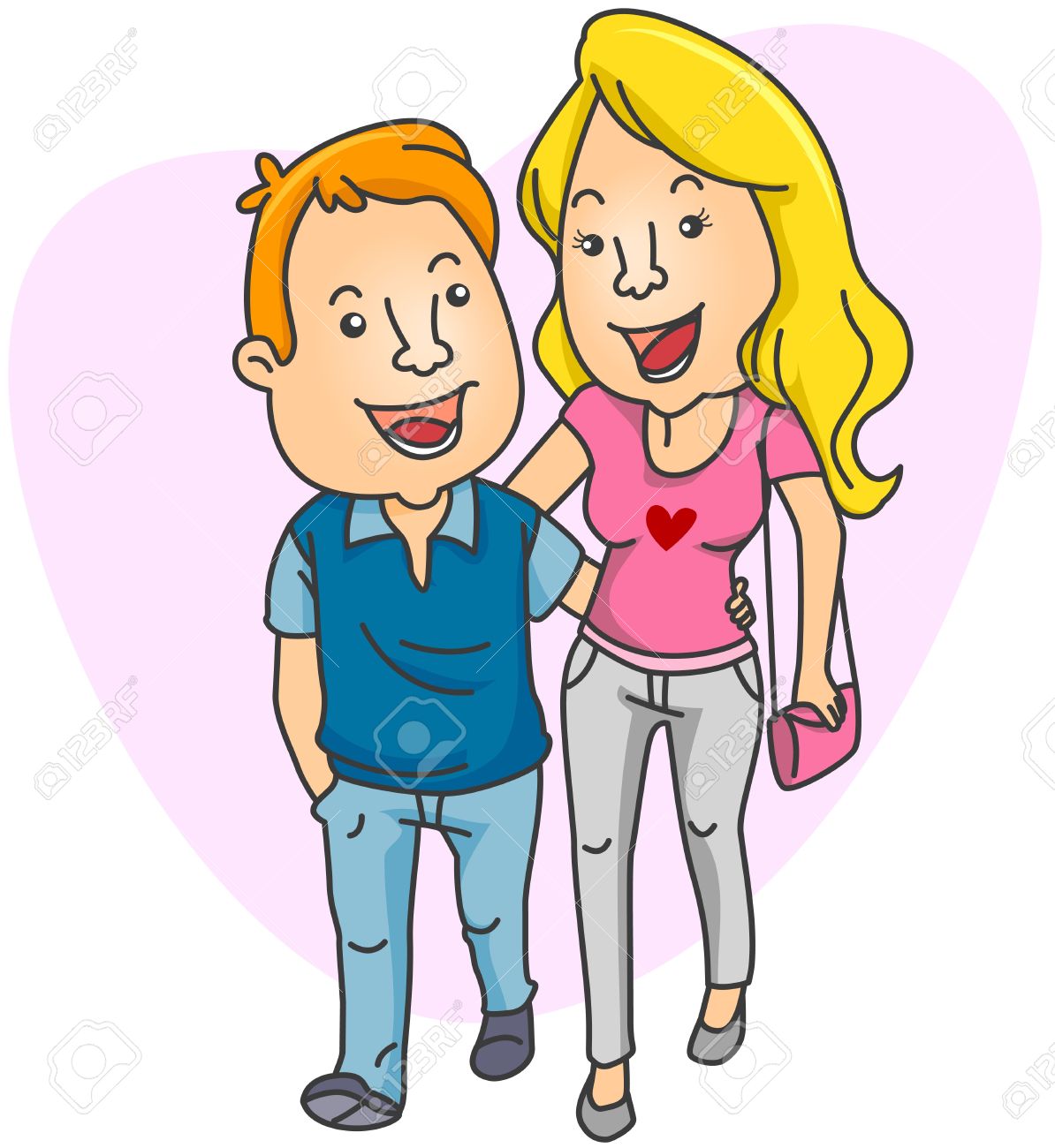 Illustration Of A Couple Taller Girl Walking Side By Side Stock Photo Picture And Royalty Free Image Image 8517164